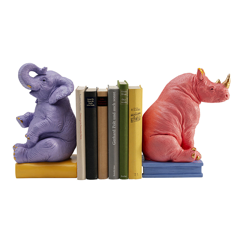 Держатель для книг Elephant and Rhinoceros Bookend Мульти в Челябинске | Loft Concept 