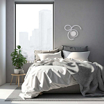 Бра белого цвета с изогнутыми световыми линиями и круглым основанием Luke Lampco Tracer Lamp варинант исполнения - 7 | Loft Concept в Челябинске