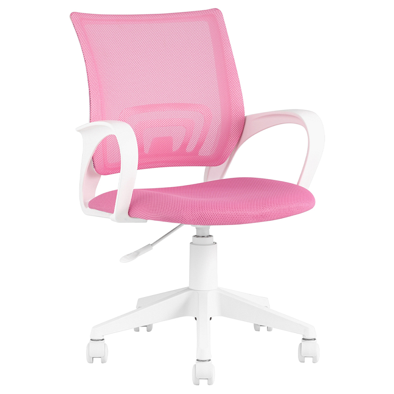 Офисное кресло с основанием из белого пластика Desk chairs Pink Розовый Белый в Челябинске | Loft Concept 