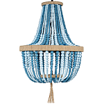 Люстра каплевидной формы украшенная круглыми бусинами Wooden Chandelier Blue варинант исполнения - 1 | Loft Concept в Челябинске
