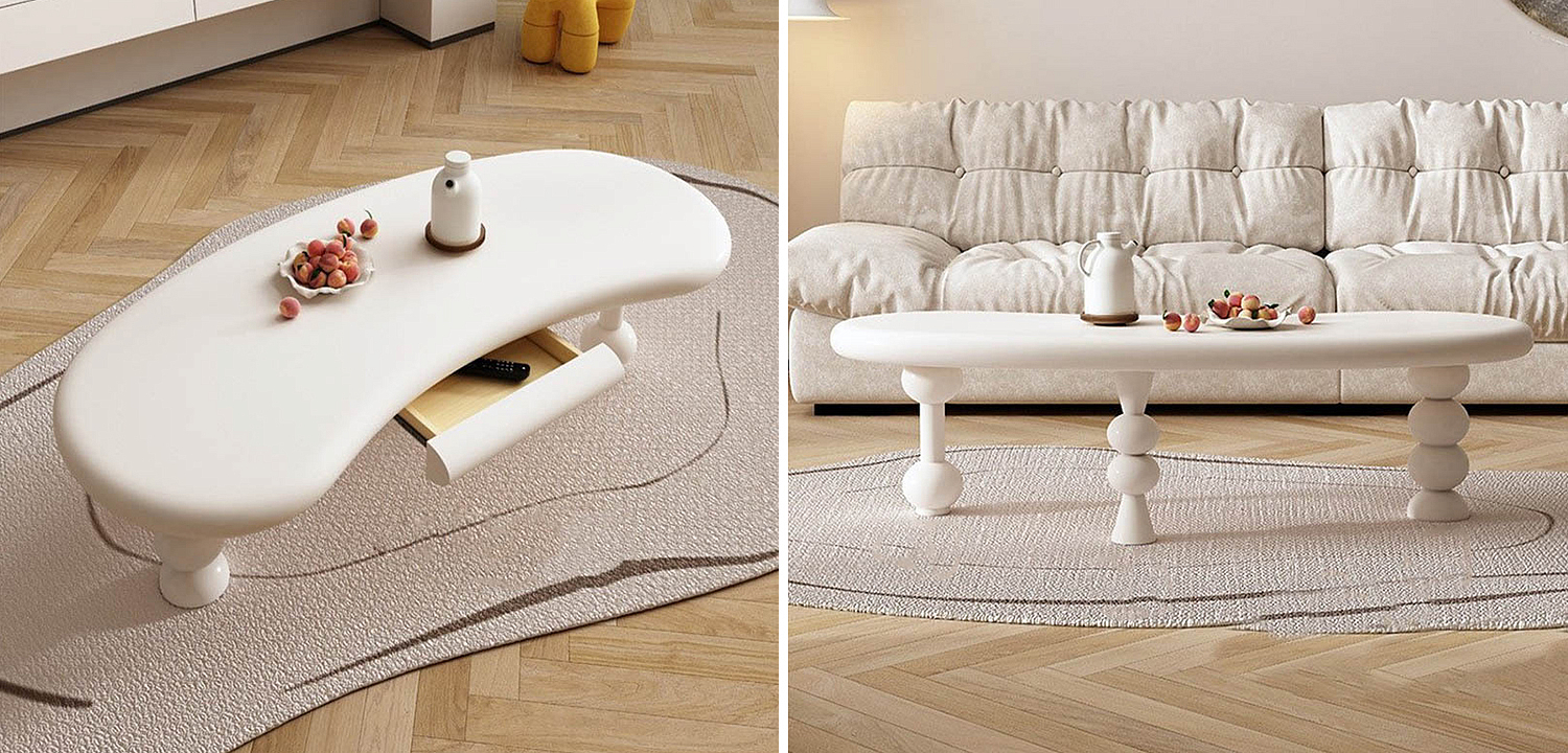 Кофейный стол с ящиком Martina Unique Shape Coffee Table Кофейный стол с ящиком Martina Unique Shape Coffee Table - Loft-Concept в Челябинске