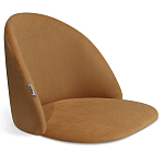 Барный стул со спинкой и металлической подставкой на 3-х деревянных ножках Горчичный Велюр Vendramin Chair варинант исполнения - 2 | Loft Concept в Челябинске