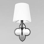 Бра с белым текстильным абажуром и декоративным основанием в виде четырехлистника с зеркальной вставкой Vitorino варинант исполнения - 12 | Loft Concept в Челябинске