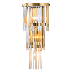 Бра с золотистым основанием и прозрачными трубками Nembus