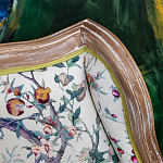 Кресло из натурального бука бежевое с изображением птиц и цветов Beige Green Chinoiserie Garden Armchair варинант исполнения - 3 | Loft Concept в Челябинске