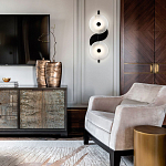 Бра со стеклянными плафонами-дисками Black and White Circles Wall Lamp варинант исполнения - 2 | Loft Concept в Челябинске