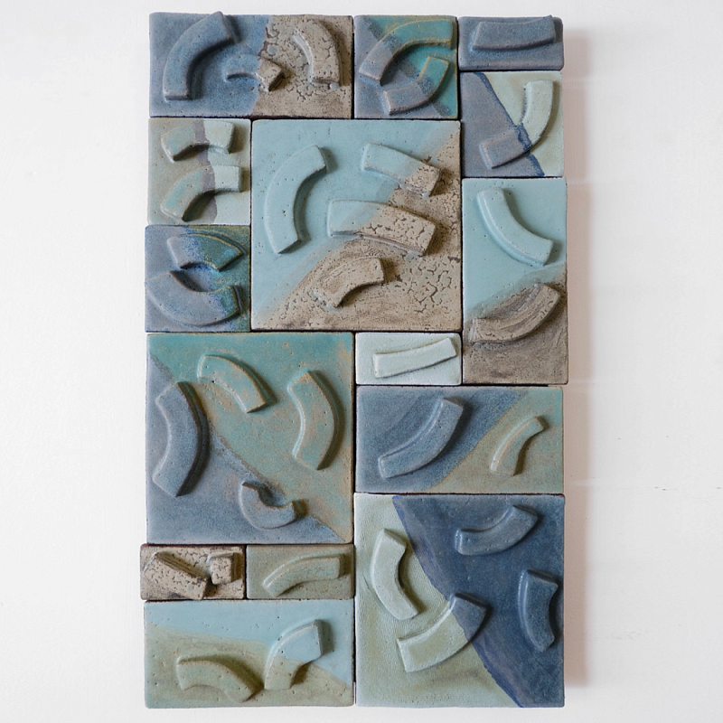 Геометрическое Объемное Панно Blue Curve Голубой Бирюзовый в Челябинске | Loft Concept 