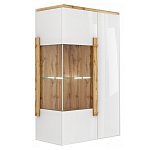 Витрина навесная двухдверная с белым глянцевым фасадом Grace of Furniture варинант исполнения - 1 | Loft Concept в Челябинске