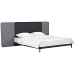 Кровать с большим мягким изголовьем Unity Dark Grey Bed варинант исполнения - 9 | Loft Concept в Челябинске