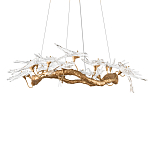 Люстра подвесная с прозрачными стеклянными птичками на ветвях Диаметр 100 см Serip Voa варинант исполнения - 6 | Loft Concept в Челябинске