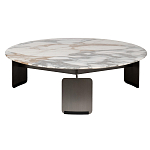 Столик журнальный с круглой мраморной столешницей на трех опорах Marble Stone Drawing варинант исполнения - 6 | Loft Concept в Челябинске