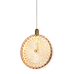 Подвесной светильник с плафоном из рельефного стекла Peony Glass Bronze  варинант исполнения - 4 | Loft Concept в Челябинске