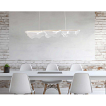 Люстра линейная с 3-мя белыми волнистыми плафонами Wave Line варинант исполнения - 11 | Loft Concept в Челябинске