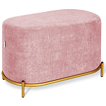Банкетка овальная пыльно-розовый велюр на 4-х металлических ножках золотого цвета SANJAY варинант исполнения - 1 | Loft Concept в Челябинске