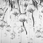 Люстра подвесная с прозрачными стеклянными подвесками в форме капель Диаметр 60 см Droplet Chandelier варинант исполнения - 16 | Loft Concept в Челябинске