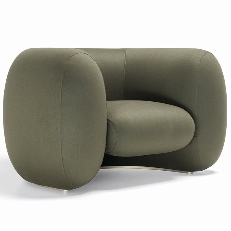 Дизайнерское полукруглое мягкое кресло CINNAMON Armchair Зеленый в Челябинске | Loft Concept 