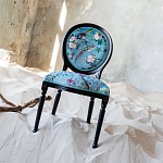 Стул из массива бука бирюзовый с изображением птиц и цветов Turquoise Chinoiserie Birds Garden Chair варинант исполнения - 6 | Loft Concept в Челябинске