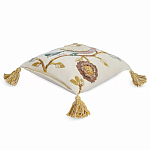 Чехол на подушку с кисточками и вышивкой птиц Ethnic mix Birds Square варинант исполнения - 1 | Loft Concept в Челябинске