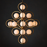 Люстра с закругленным каркасом золотого цвета и белыми плафонами Round Curl варинант исполнения - 3 | Loft Concept в Челябинске