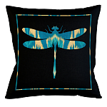 Подушка декоративная стрекоза бирюзово-жёлтая Ikat Pattern варинант исполнения - 1 | Loft Concept в Челябинске