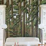 Обои ручная роспись Redwoods Sequoia on Sterling Silver gilded paper варинант исполнения - 3 | Loft Concept в Челябинске