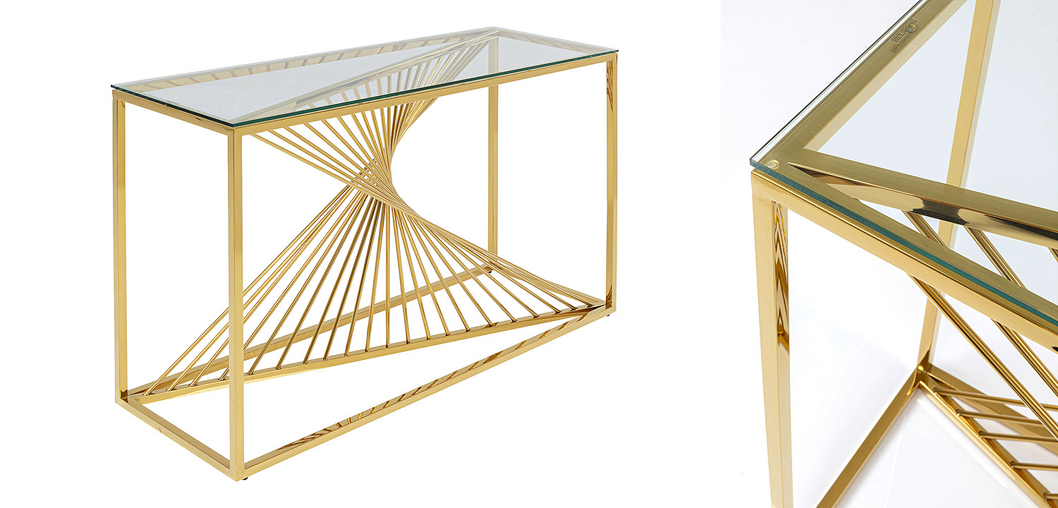 Консоль Golden Whirl with glass surface Консоль Golden Whirl with glass surface - Loft-Concept в Челябинске