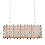 Люстра овальной формы с фактурным серебряным каркасом и тканевым абажуром Silver Honeycomb варинант исполнения - 3 | Loft Concept в Челябинске