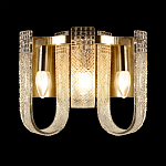 Бра с металлическим основанием золотого цвета и хрустальными подвесками Textured Glass варинант исполнения - 1 | Loft Concept в Челябинске