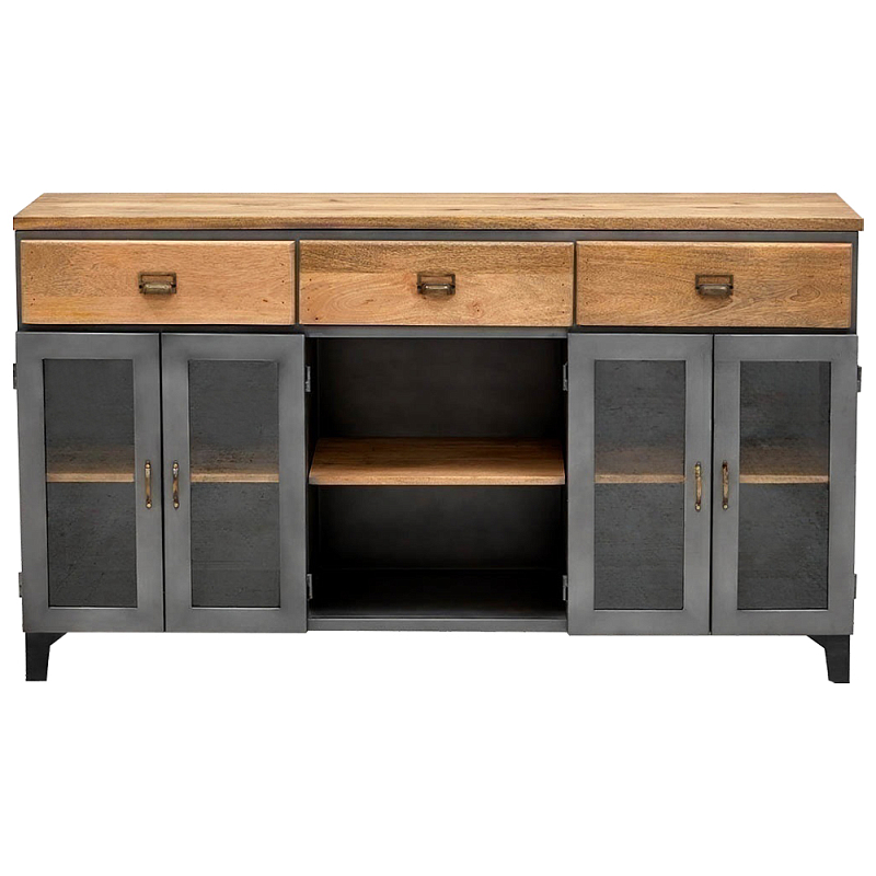 Комод Loft Metal Wooden Chest of Drawers Серый Древесина Латунь Комод Loft Metal Wooden Chest of Drawers Серый Древесина Латунь в Челябинске | Loft Concept