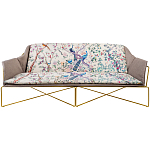 Трехместный диван на металлическом каркасе с цветочным принтом в стиле шинуазри Chinoiserie Birds on a Tree Sofa варинант исполнения - 5 | Loft Concept в Челябинске