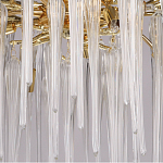 Люстра золотого цвета с декоративными ветками и длинными прозрачными стеклянными подвесами в форме сосулек Droplet Chandelier варинант исполнения - 4 | Loft Concept в Челябинске