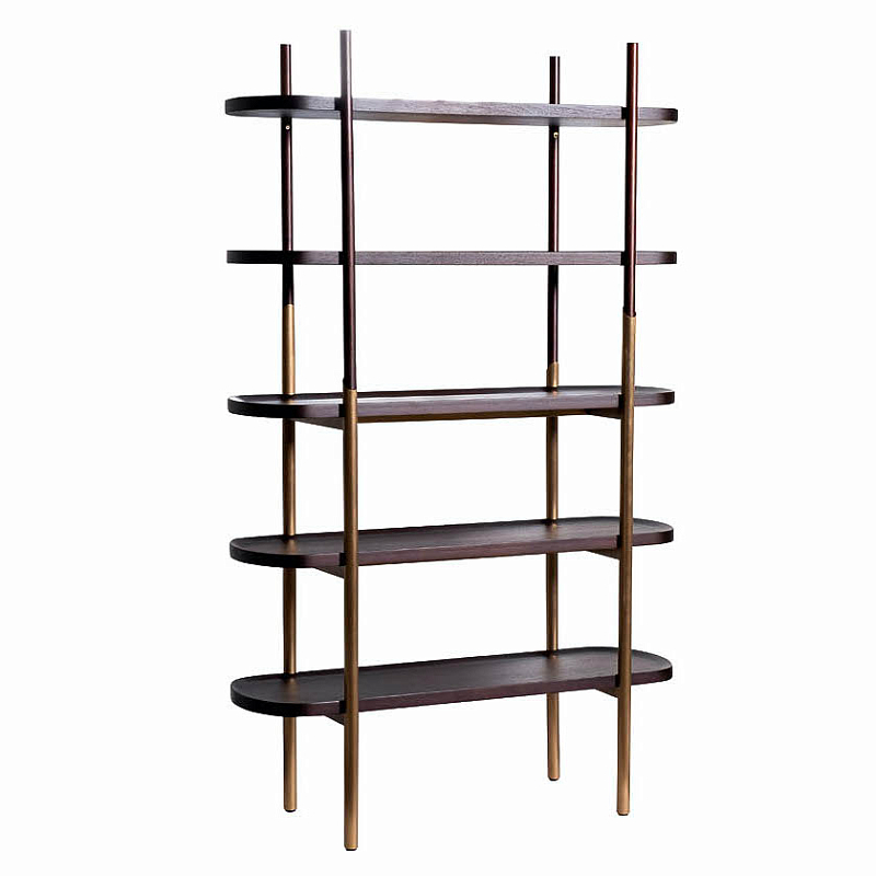 Стеллаж Agostin Rack Латунь Шоколад Стеллаж Agostin Rack Латунь Шоколад в Челябинске | Loft Concept