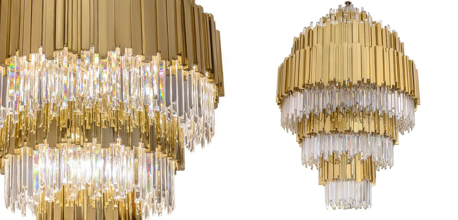 Большая многоярусная люстра Luxxu Modern Cascade Chandelier Gold Metal Glass 93 Большая многоярусная люстра Luxxu Modern Cascade Chandelier Gold Metal Glass 93 - Loft-Concept в Челябинске