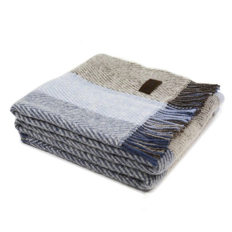 Плед VADSO SPINA 1002 Marzotto Серый Голубой в Челябинске | Loft Concept 