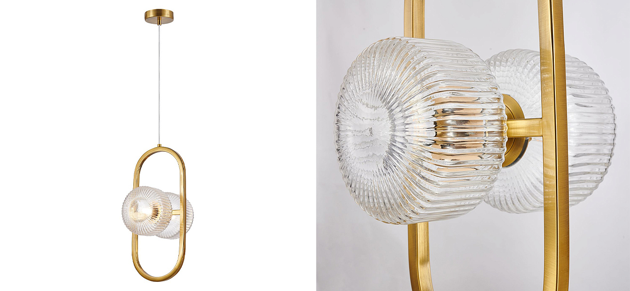 Подвесной светильник с рельефными плафонами Blown Glass Подвесной светильник с рельефными плафонами Blown Glass - Loft-Concept в Челябинске