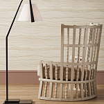 Торшер с черным каркасом и белым тканевым абажуром в форме конуса Stylish Solution варинант исполнения - 4 | Loft Concept в Челябинске