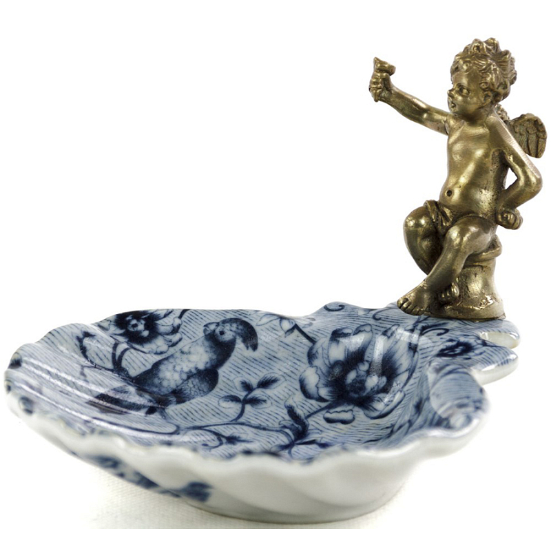 Блюдо Dish With Angel Белый Бронза Синий Блюдо Dish With Angel Белый Бронза Синий в Челябинске | Loft Concept