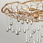 Люстра подвесная золотого цвета с металлическим сетчатым основанием и стеклянными каплевидными подвесками Hinkley варинант исполнения - 5 | Loft Concept в Челябинске