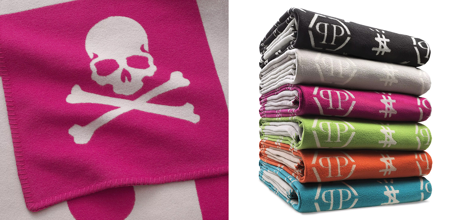 Плед Philipp Plein Plaid Cashmere Skull Pink Плед Philipp Plein Plaid Cashmere Skull Pink - Loft-Concept в Челябинске
