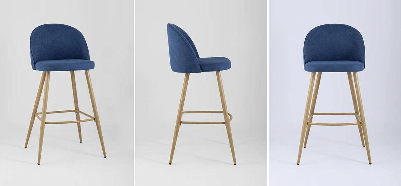 Барный Стул Miruna Chair Синий Шенилл Барный Стул Miruna Chair Синий Шенилл - Loft-Concept в Челябинске