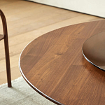 Стол обеденный круглый с двойной столешницей Walnut Wood Table варинант исполнения - 6 | Loft Concept в Челябинске