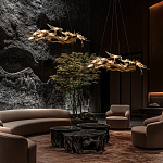 Люстра подвесная с прозрачными стеклянными птичками на ветвях Диаметр 80 см Serip Voa варинант исполнения - 11 | Loft Concept в Челябинске