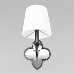 Бра с белым текстильным абажуром и декоративным основанием в виде четырехлистника с зеркальной вставкой Vitorino варинант исполнения - 10 | Loft Concept в Челябинске