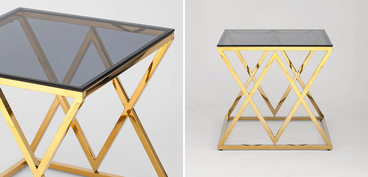 Стол приставной Geometry Rhombus Gold Стол приставной Geometry Rhombus Gold - Loft-Concept в Челябинске