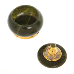 Икорница с крышкой с гравировкой из натурального камня Нефрит Decorative Cavair Dishes варинант исполнения - 5 | Loft Concept в Челябинске