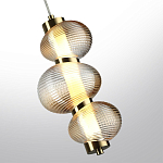 Подвесной светильник с 3-мя рифлеными стеклянными шарами Marcelh Light варинант исполнения - 5 | Loft Concept в Челябинске