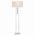 Торшер с прямоугольным тканевым абажуром на белом мраморном основании Silver Threads варинант исполнения - 1 | Loft Concept в Челябинске