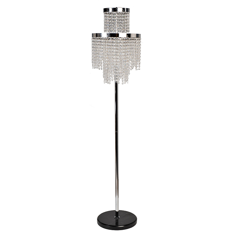 Торшер Хром с каскадом сияющих кристаллов Shining Waterfall Прозрачный Хром в Челябинске | Loft Concept 