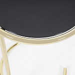 Приставной столик на золотистом основании с черной столешницей Noir варинант исполнения - 2 | Loft Concept в Челябинске