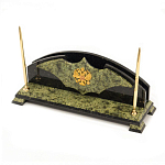 Настольный письменный набор из змеевика с гербом РФ Successful Leader варинант исполнения - 2 | Loft Concept в Челябинске